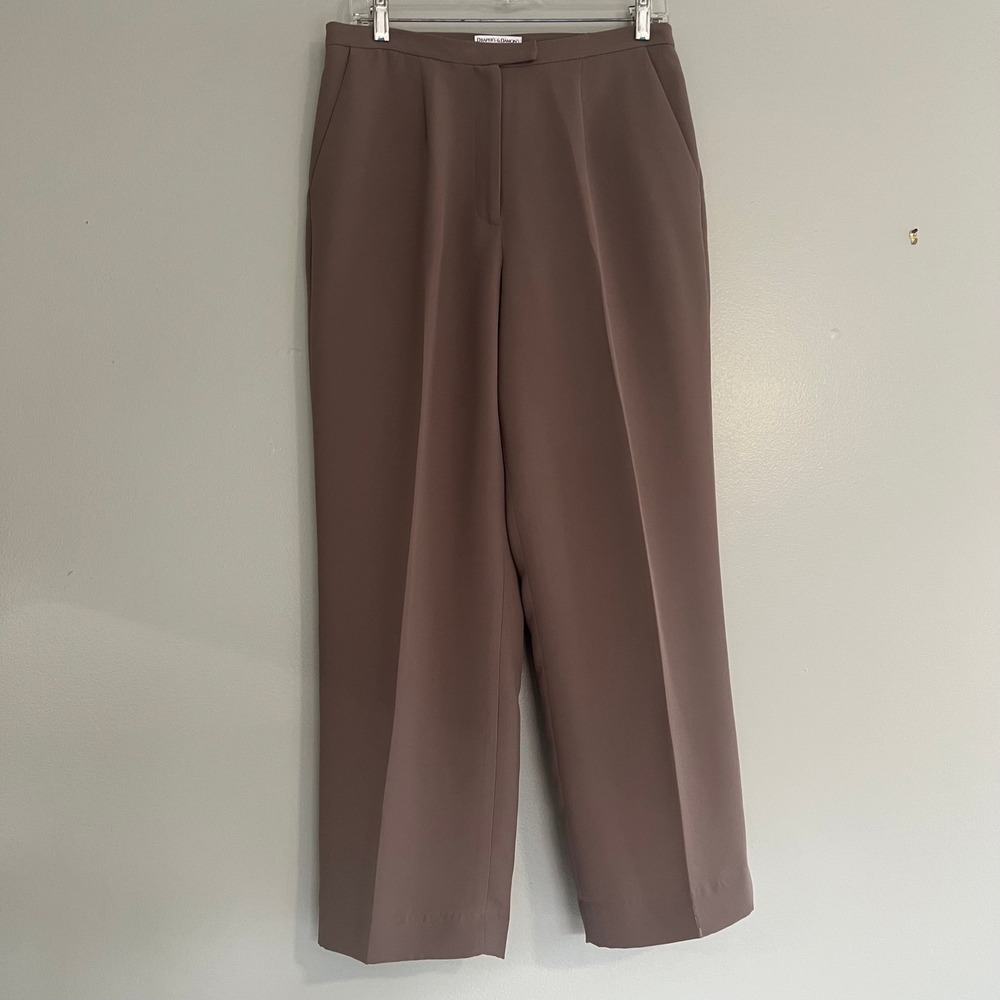 Drapers & Damons Petites Taupe Brown Dress Pants Straight Leg High Rise 10P